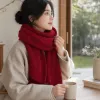 The red woven scarf is warm in autumn and winter. It is made of thick pure cotton and is versatile and fashionable for women details Picture